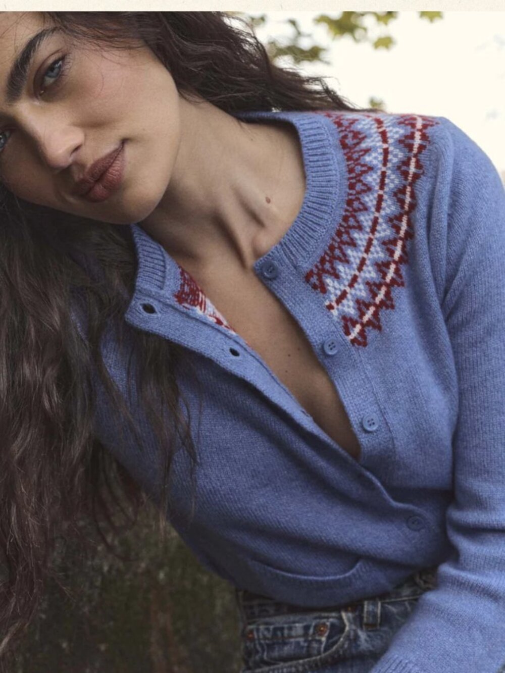 Doen ELLIOT CASHMERE CARDIGAN Small VASHON JACQUARD